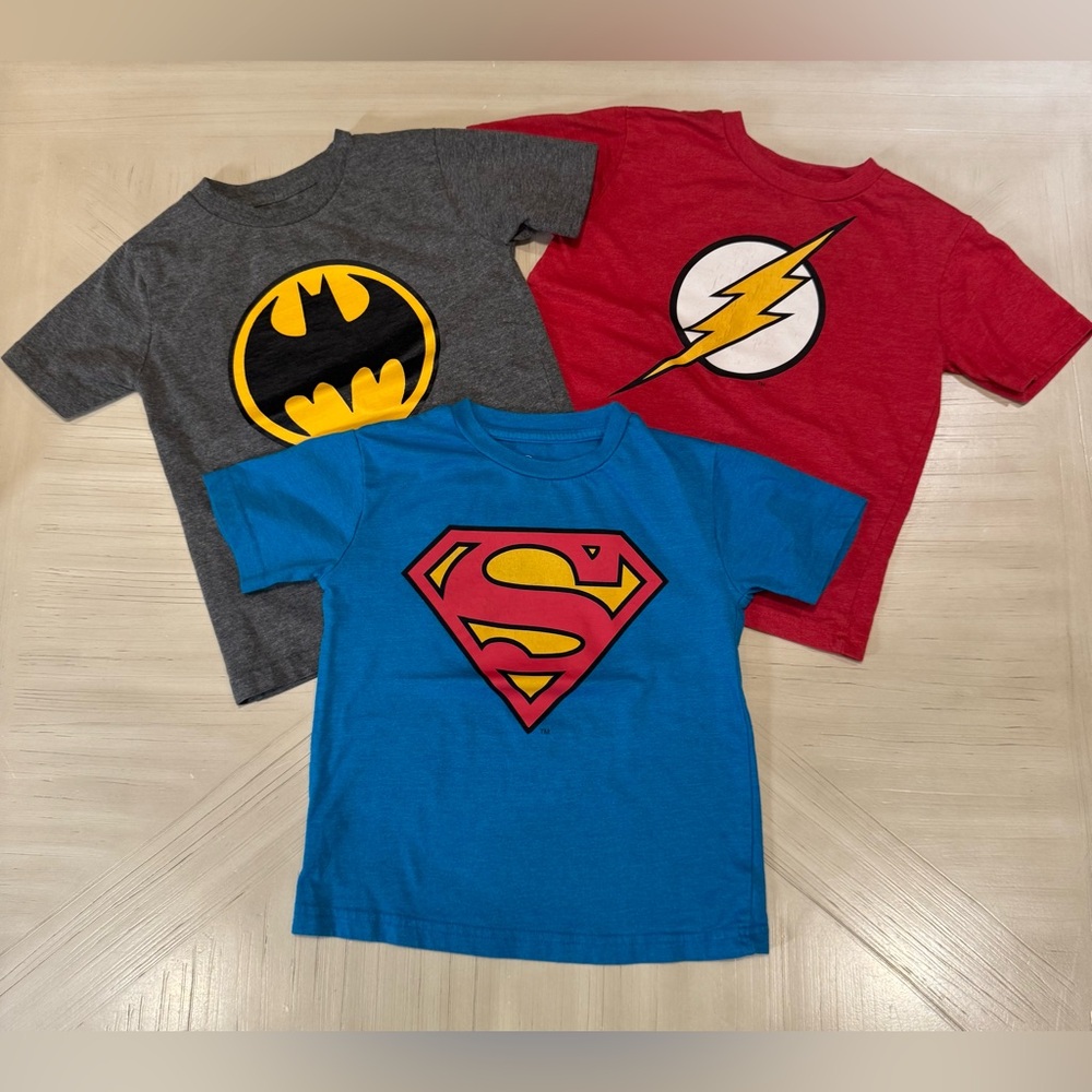 DC Comics Justice League Batman Superman The Flash 3 Pack T-Shirts - Size 5T - Picture 5 of 15
